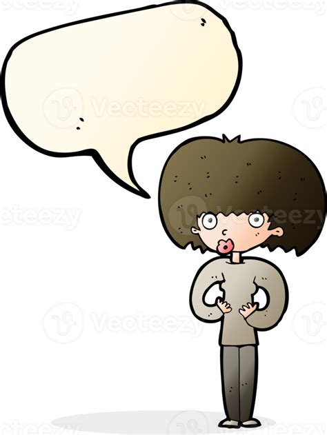 Cartoon Surprised Woman With Speech Bubble 45148550 Png