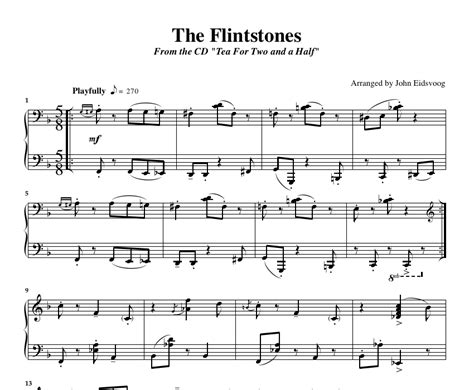 The Flintstones Sheet Music Sky Blue Music Online Store