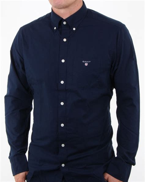 Gant Broadcloth Shirt Marine Mens Shirt