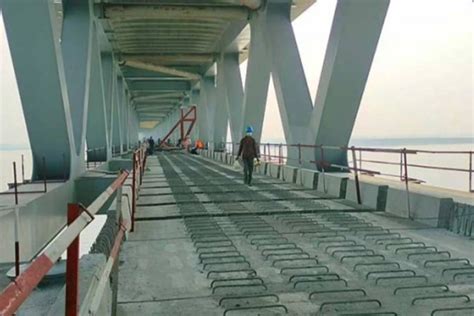 Installation Of Rail Track On Lower Deck Of Padma Bridge Starts The