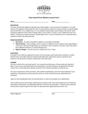 Fillable Online Alma Clearlift Non Ablative Consent Form Fax Email