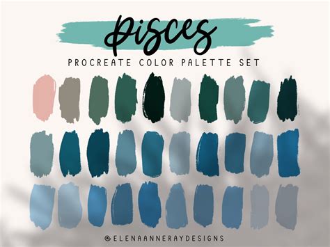 Procreate Color Palettes Pisces Aesthetic Sea Colors Procreate