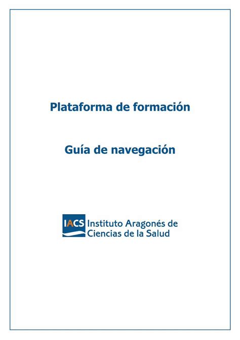 Pdf Plataforma De Formaci N Gu A De Navegaci N Ics Pdf