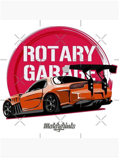 Rotary Garage Rx7 Fd3s Orange Poster For Sale By Motorprints