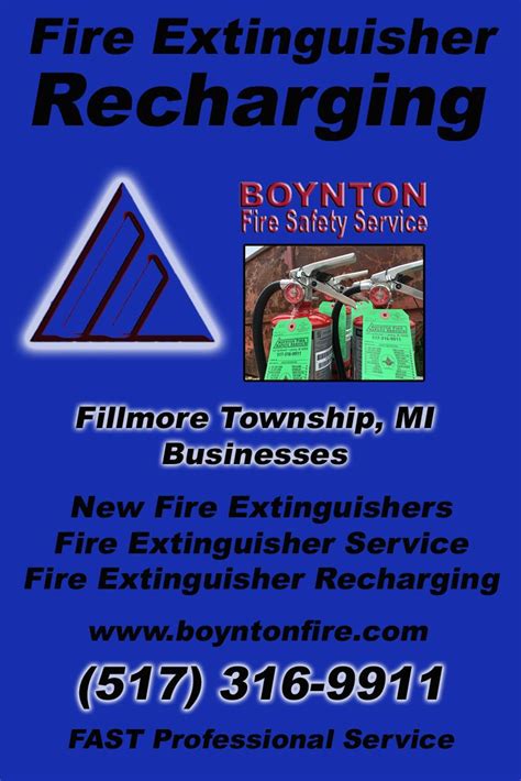 Fire Extinguisher Recharging Fillmore Township Mi Local