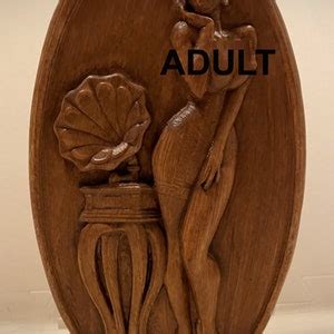 Sexy Pinup BETTY Wood Carving Nude 9 75 X 5 25 X 1 5 Relief Free