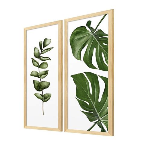 Dupla De Quadros Decorativos Folhas Plantas Para Cozinha Leroy Merlin