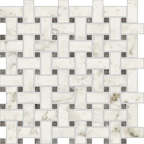 Bianco Carrara Polished Trama Marble Look Porcelain Mosaic