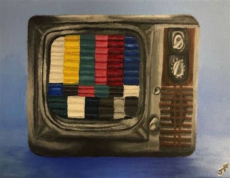 retro television | Retro painting, Easy canvas art, Acrilic paintings