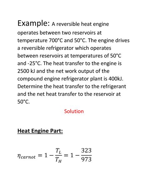 Example About Reversing Heat Engine Example A Reversible Heat Engine