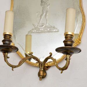 Pair Of Antique French Gilt Wood Wall Sconce Mirrors Marylebone Antiques