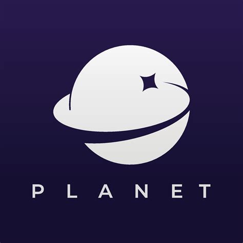 Space Planet Template Logo Vector Design Surrounded By Rings Or Orbits