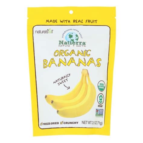 Natierra Organic Freeze Dried Raw Banana Case Of Oz Pack