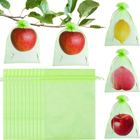 Morcheiong 60Pcs Fruit Protection Bags 6 X 8 Reusable Fruit Netting