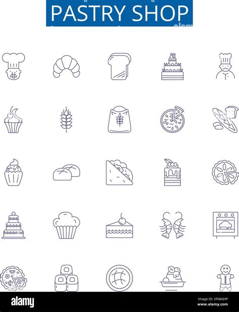 Pastry Shop Line Icons Signs Set Design Collection Of Pastry Shop