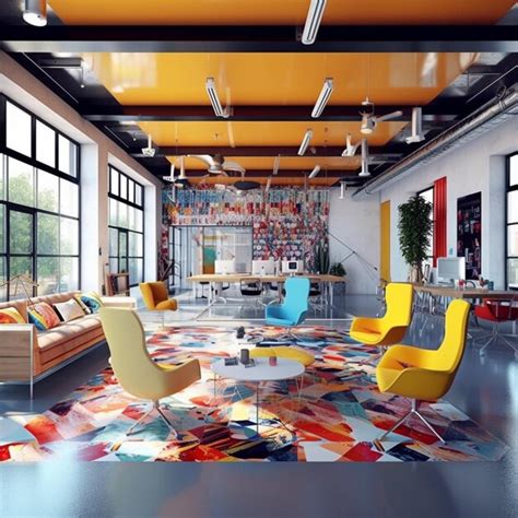 Premium AI Image A Brightly Colored Living Room With A Colorful Rug