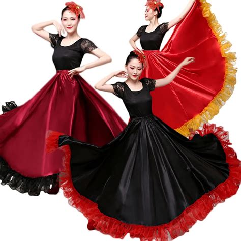 Falda de baile del vientre para mujer vestido de Flamenco español