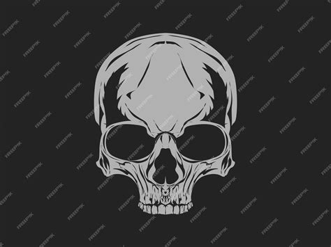 Premium Vector Vintage Illustration Of Skull On Black Background