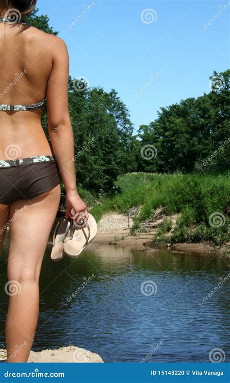 Girl In Bikini Resting By The River Stock Photo Image Of Body Close 15143220