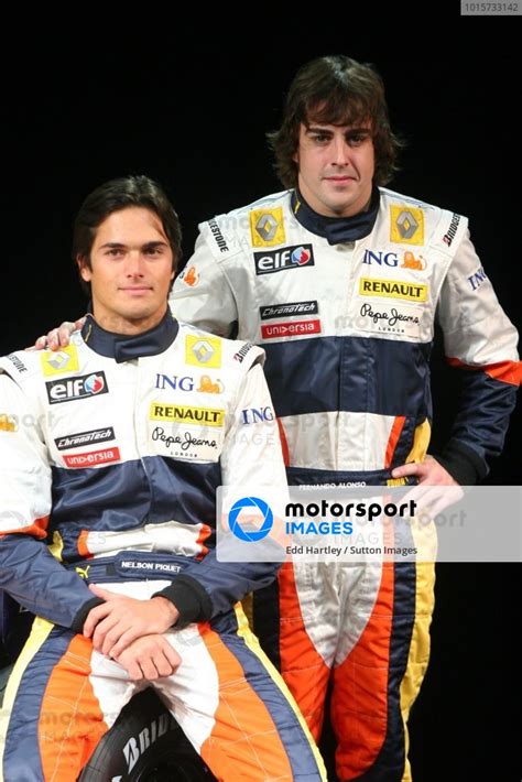 L R Nelson Piquet Jr Bra And Fernando Alonso Esp Renault Renault