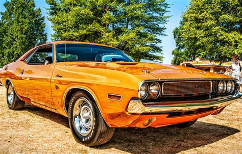 Wallpaper Orange Dodge Challenger Classic 1970 Dodge Challenger Rt