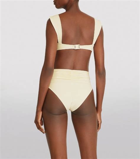 Womens Magda Butrym ivory Rose Appliqué High Rise Bikini Bottoms