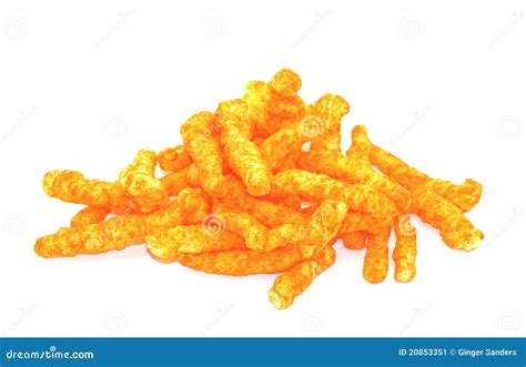 Stack of Cheese Puff Snacks Isolated Stock Image - Image of snack ...