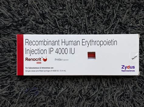 Renocrit 4000 Iu Recombinant Human Erythropoietin Injection Zydus