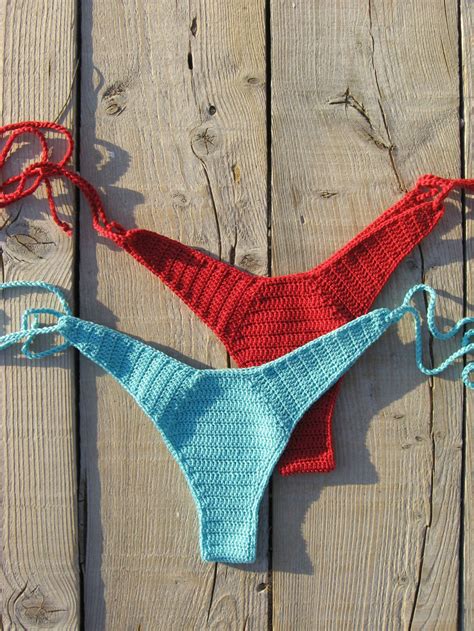 High Hip Brazilian Crochet Bikini Set Aqua Blue Bikini Crochet Etsy