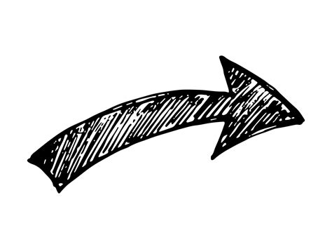 Hand Drawn Ink Arrow Illustration In Sketch Style Business Doodle