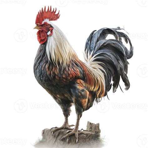 Rooster Isolated On Transparent Background Created With Generative Ai