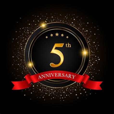 Premium Vector 5th Anniversary Golden Anniversary Celebration