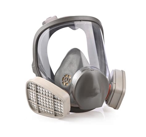 Premium Photo Gas Mask Chemical Protective Mask Double Filter On White Background