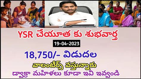 Ysr చేయూత కి శుభవార్త 18750 విడుదల వాలంటీర్స్ వస్తున్నారు Ysr Cheyutha Scheme Youtube