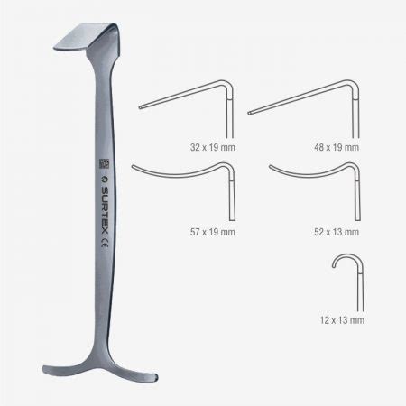 Surtex Smillie Retractor T Shaped Handle Angled Flat Blade