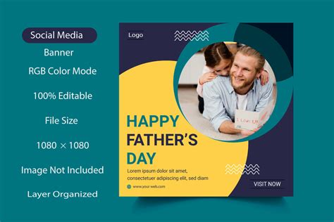 Father S Day Social Media Post Design Graphic By Creative T Shirt Designer · Creative Fabrica