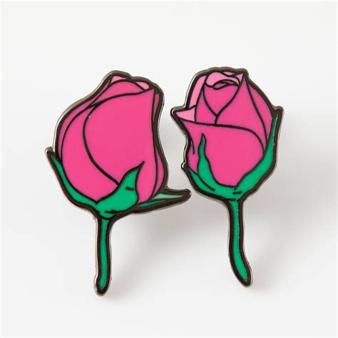 Rose Pair Of Enamel Pins Punkypins