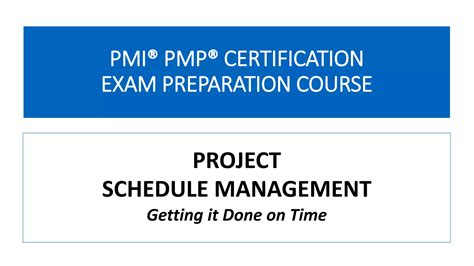 06 Project Schedule Management Pmbok Ch 06pptx