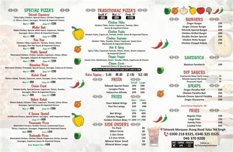 Tehzeeb Pizza Menu - Find Pizza Menu - Pizza Deals and Prices around ...