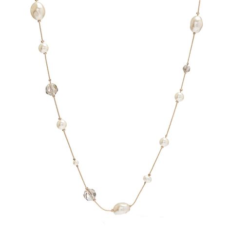 Jon Richard Gold Plated Pearl And Bead Double Row Necklace Jewellery