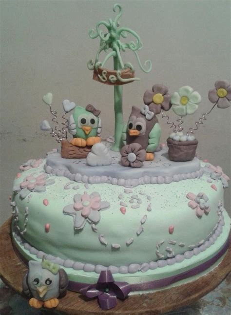 owls cake Decorated Cake by Dulciriela Gisela Gañan CakesDecor