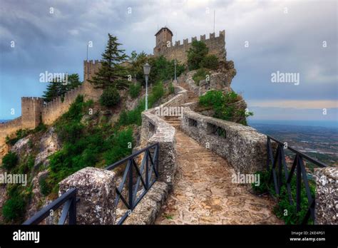 Fortresses Three Towers Of San Marino Stock Photo Alamy