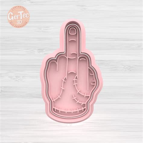 STL File FINGER FY MERLINA ADDAMS Cutter With Stamp Cookie Cutter3D