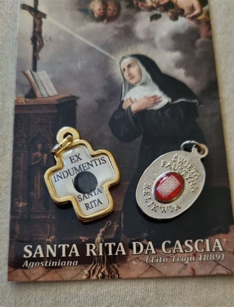 Relicario Reliquia de Santa Rita medallón relicario reliquia Faustyna