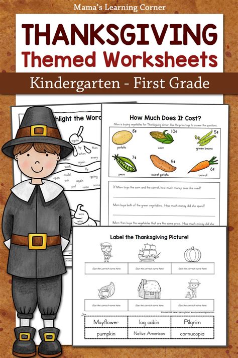 Free Kindergarten Thanksgiving Worksheet Printables Download Free