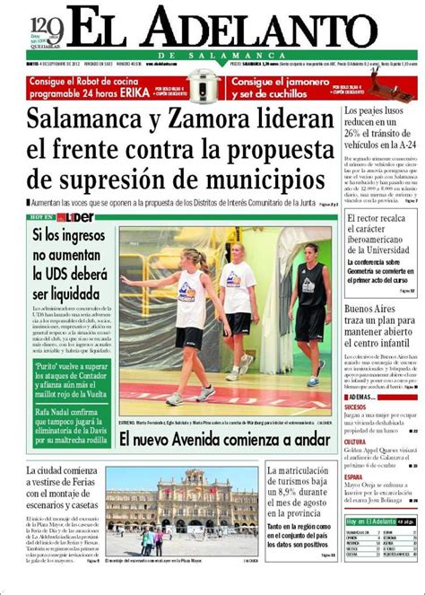 Peri Dico El Adelanto De Salamanca Espa A Peri Dicos De Espa A Toda