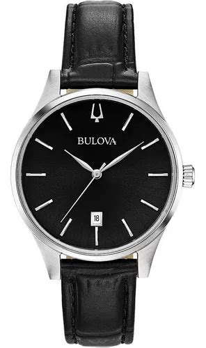 Reloj Bulova Dress Con Fechador Hombre Piel Acero Color De La Correa