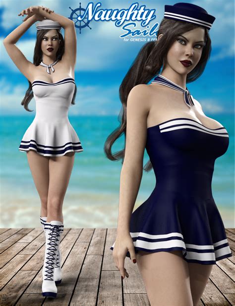 DForce Naughty Sailor Outfit Set For Genesis 8 Female S Daz 3D