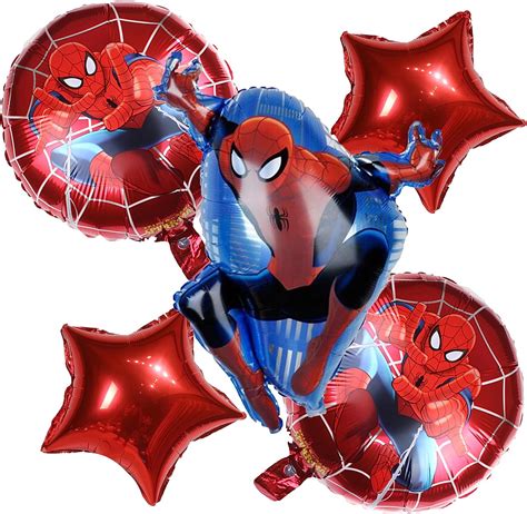 Set De Globos Metalicos De Spider Man Ideal Para Decorar Fiesta