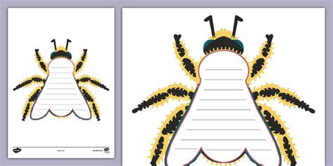 NEW Bee Themed Writing Frame Lehrer Gemacht Twinkl